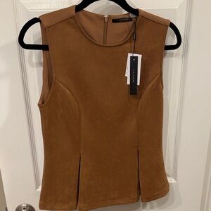 T Tahari Tan Sleeveless Tank Top